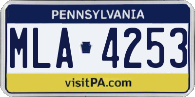 PA license plate MLA4253