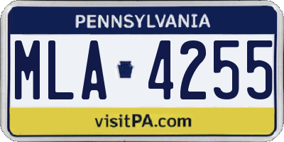 PA license plate MLA4255