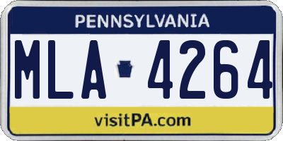 PA license plate MLA4264