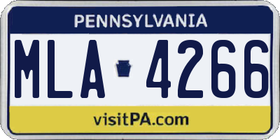 PA license plate MLA4266