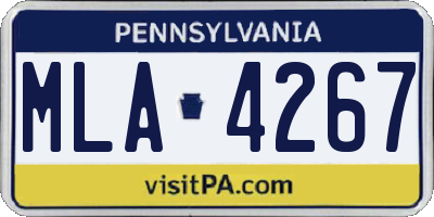 PA license plate MLA4267