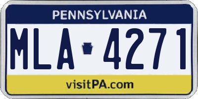 PA license plate MLA4271