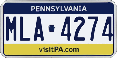 PA license plate MLA4274