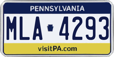 PA license plate MLA4293