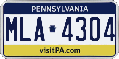 PA license plate MLA4304