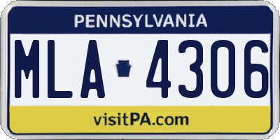 PA license plate MLA4306
