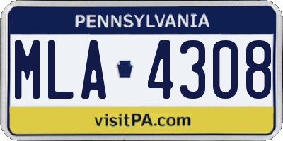 PA license plate MLA4308