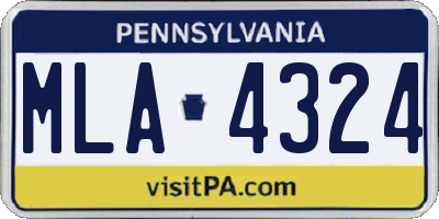 PA license plate MLA4324
