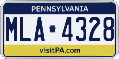 PA license plate MLA4328