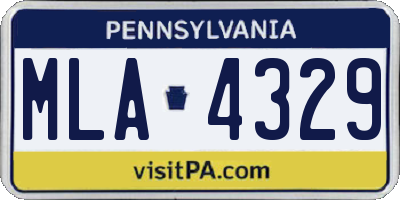 PA license plate MLA4329