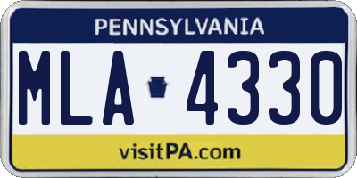 PA license plate MLA4330