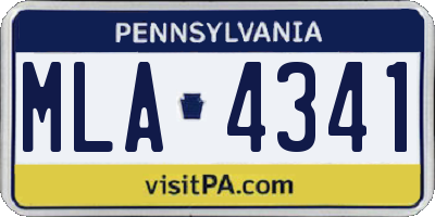 PA license plate MLA4341