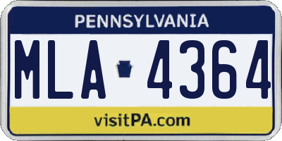 PA license plate MLA4364