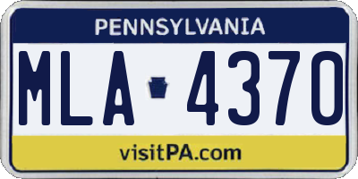 PA license plate MLA4370