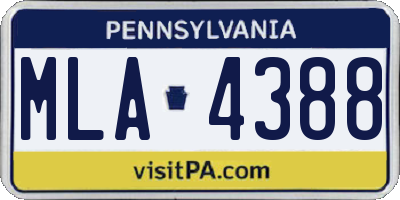 PA license plate MLA4388