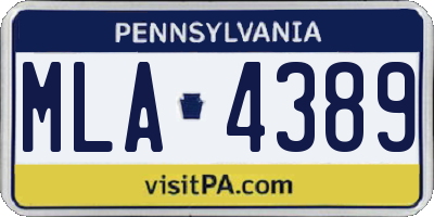 PA license plate MLA4389
