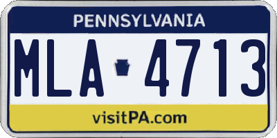 PA license plate MLA4713