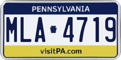 PA license plate MLA4719