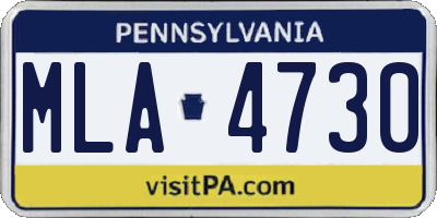 PA license plate MLA4730