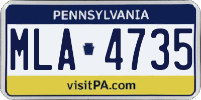 PA license plate MLA4735