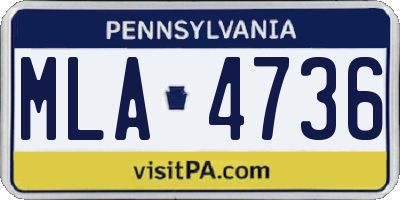 PA license plate MLA4736