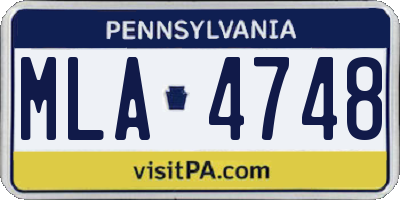 PA license plate MLA4748