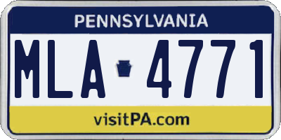 PA license plate MLA4771