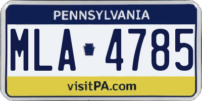 PA license plate MLA4785