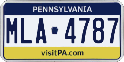 PA license plate MLA4787