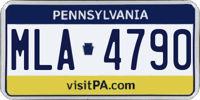 PA license plate MLA4790