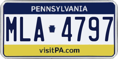 PA license plate MLA4797