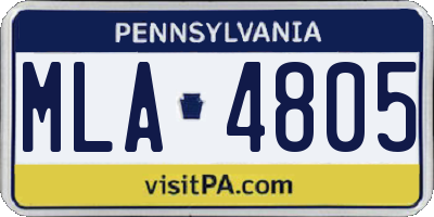 PA license plate MLA4805