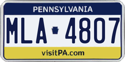 PA license plate MLA4807