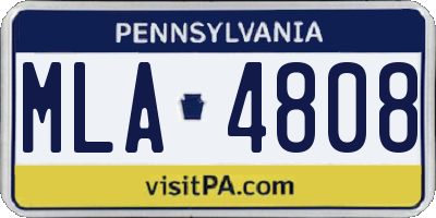 PA license plate MLA4808