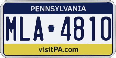 PA license plate MLA4810