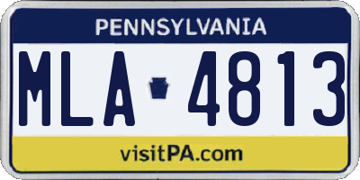 PA license plate MLA4813