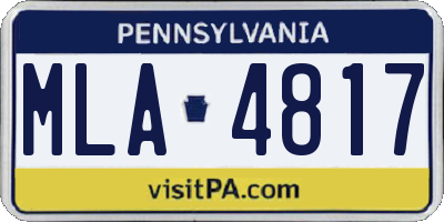 PA license plate MLA4817