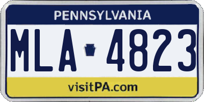 PA license plate MLA4823