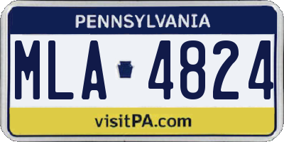 PA license plate MLA4824