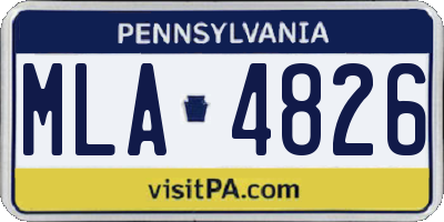 PA license plate MLA4826