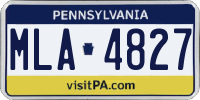 PA license plate MLA4827