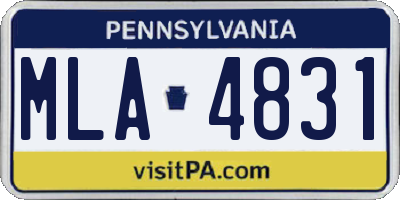PA license plate MLA4831