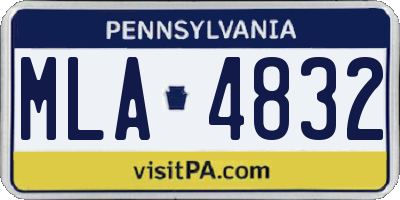 PA license plate MLA4832