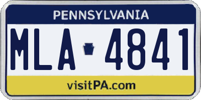 PA license plate MLA4841