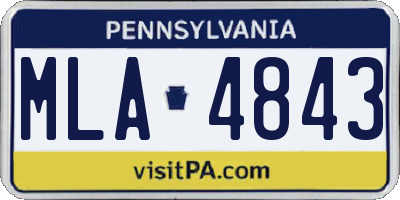 PA license plate MLA4843