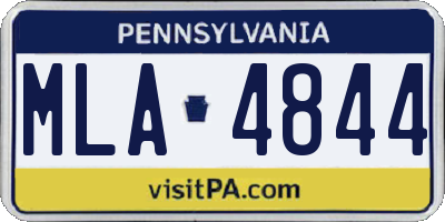 PA license plate MLA4844