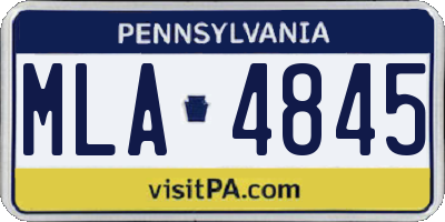 PA license plate MLA4845