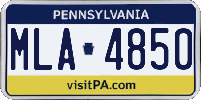 PA license plate MLA4850