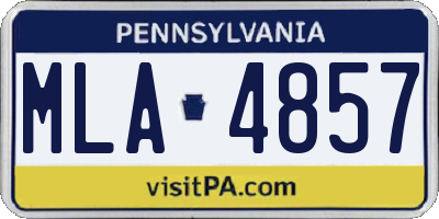 PA license plate MLA4857
