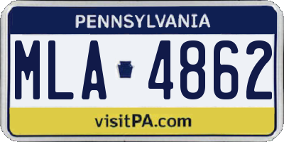 PA license plate MLA4862